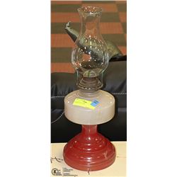 VINTAGE OIL LAMP  18" TALL