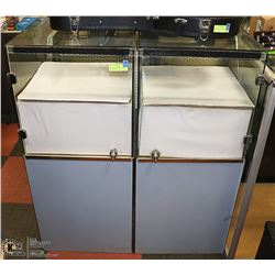 PAIR LOCKABLE DISPLAY CASES WITH KEY 42 t X 18