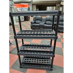 4 TIER HEAVY DUTY RESIN STORAGE SHELF 37" X 18" X