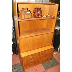 DENMARK TEAK DROP DOWN DESK/ DRAWERS/ SHELF