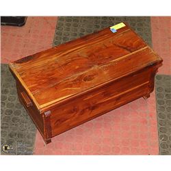 SMALL WOODEN CHEST 23" X 11" X 9.5"