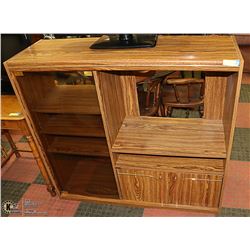 OAK FINISH ENTERTAINMENT STAND 46.5" X 15" X 43"