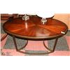 Image 1 : STARBURST WOOD OVAL COFFEE TABLE 50" X 28" X 19"