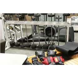 WHITE VERTICLE BAR BELL RACK  89" X 27" X 42.5"