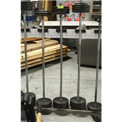 90LB WEIGHTS W/  BARBELL WELDED ENDS NOT REMOVABLE