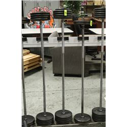 100LB OF WEIGHT W/BARBELL WELDED END NOT REMOVABLE