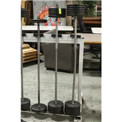 115LB OF WEIGHT W/BARBELLS WELDED END NOT REMOVABL