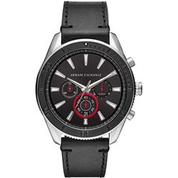NEW ARMANI BLACK 46MM DIAL TRIPLE CHRONO WATCH