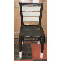 NEW 25190 BLACK METAL CAFE CHAIR