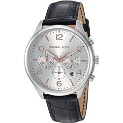 NEW MICHAEL KORS 42MM 3-CHRONO SILVER DIAL MSRP301