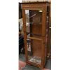 Image 1 : LOCKABLE GLASS CABINET 65" X 22" W /KEY