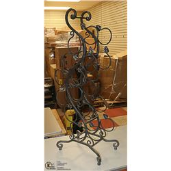 METAL LEAF DECORATION WINE RACK HOLDS 12 BOTTLES