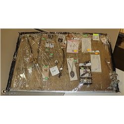 CORK BOARD OF NEW JEWELLRY