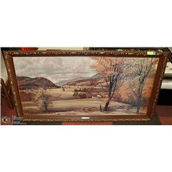 PAINTING LARGE ROLLING HILLS BY F. MAGEBY 52" X 29