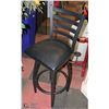 Image 1 : BLACK METAL SWIVEL BAR STOOL WITH PADDED SEAT