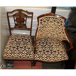LOT OF 2 VINTAGE CHAIRS