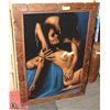 Image 1 : VINTAGE EROTIC WOOD FRAMED PIC ON FABRIC 42" X 30"