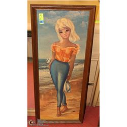 1960S PICTURE OF A LADY 40" X 16"