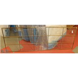 BEVELLED GLASS/BRASS WINDOW 25" X 68" INSERT