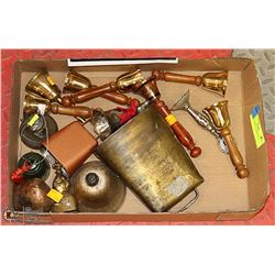 FLAT OF BRASS COPPER BELLS