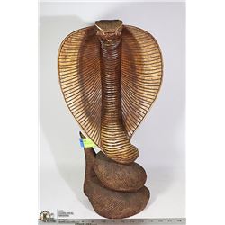 HANDCARVED COBRA 20" TALL