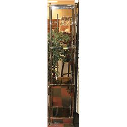 METAL AND GLASS STAND 6 FEET TALL  14"W X 14"D