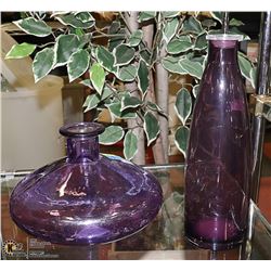 2 AMETHYST VASES