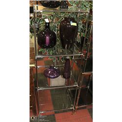 METAL AND GLASS DISPLAY STAND 18" X 18" X 53"