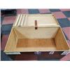 Image 2 : LARGE WOOD STORAGE BOX 41" X 21" X 22"