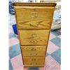 Image 1 : 4 DRAWER WOOD OFFICE CABINET, 19" X 17" X 51"