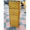 Image 2 : 4 DRAWER WOOD OFFICE CABINET, 19" X 17" X 51"