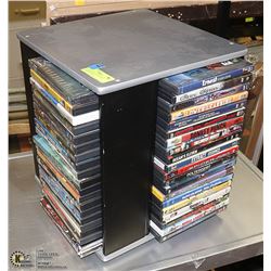 DVD CAROUSEL STAND WITH APPROX 80 DVDS