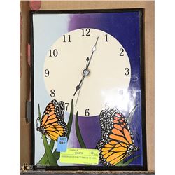 HANDPAINTED BUTTERFLY CLOCK