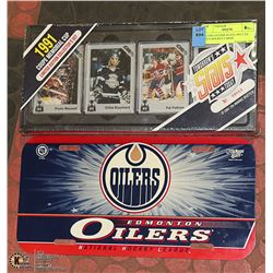 OILERS LICENSE PLATE/1991 LTD EDTN HOCKEY CARDS