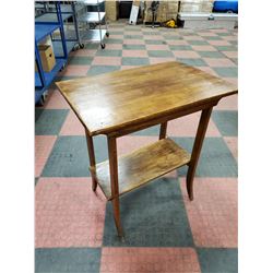 VINTAGE WOOD SIDE TABLE 28" X 18" X 29-1/2"