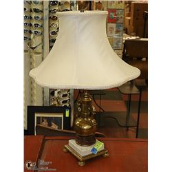 BRASS AND MARBLE BASED LAMP 23" TALL