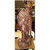 Image 1 : VINTAGE HANDCARVED WOODEN STATUE OF OLD MAN & DOG