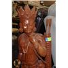 Image 2 : LARGE HAND CARVED WOOD STATUE 38" TALL