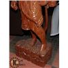 Image 3 : LARGE HAND CARVED WOOD STATUE 38" TALL