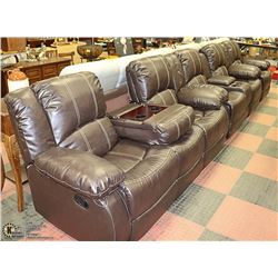 NEW SF9592 BROWN RECLINING DROP DOWN COLSOLE SOFA