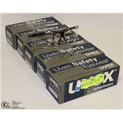 5 SETS OF UVEX COMMERCIAL SAFETY GLASSES