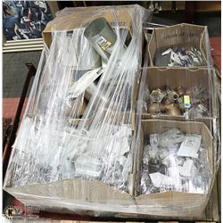 PALLET WITH ASSORTED PIPE FITTINGS, DUCTING & MORE