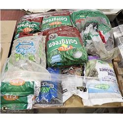 PALLET WITH ASSORTED LAWNCARE ITEMS, INCLUDING CAT