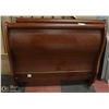 Image 1 : WOOD TONE SINGLE SIZE HEADBOARD & FOOTBOARD SLEIGH