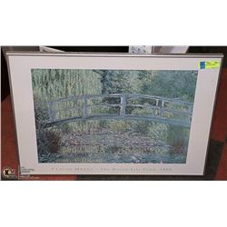 28 X 20" FRAMED MONET PRINT