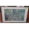 Image 1 : 28 X 20" FRAMED MONET PRINT