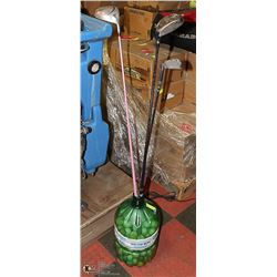 150 GOLF BALLS, WITH 2 DRIVERS AND 1 PUTTER