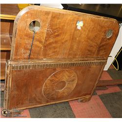 ANTIQUE SINGLE HEADBOARD FOOTBOARD WITH WORKING