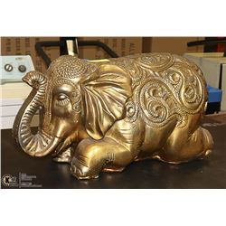 LARGE 2 FOOT LONG GOLD ELEPHANT