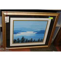 PAINTING BLUE MOUNTAINS OVERLOOKING WATER